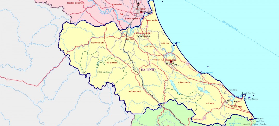 Vị trí địa lý của tỉnh Hà Tĩnh