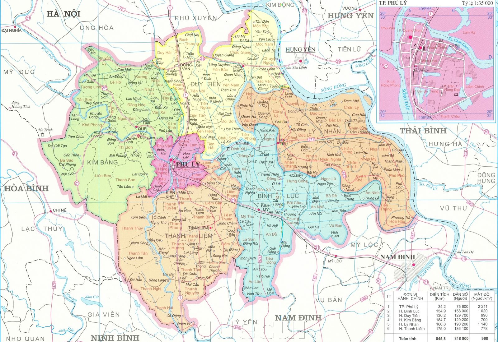 Bản đồ tỉnh Hà Nam