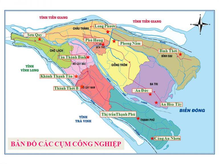 Bản đồ hành chính tỉnh Bến Tre