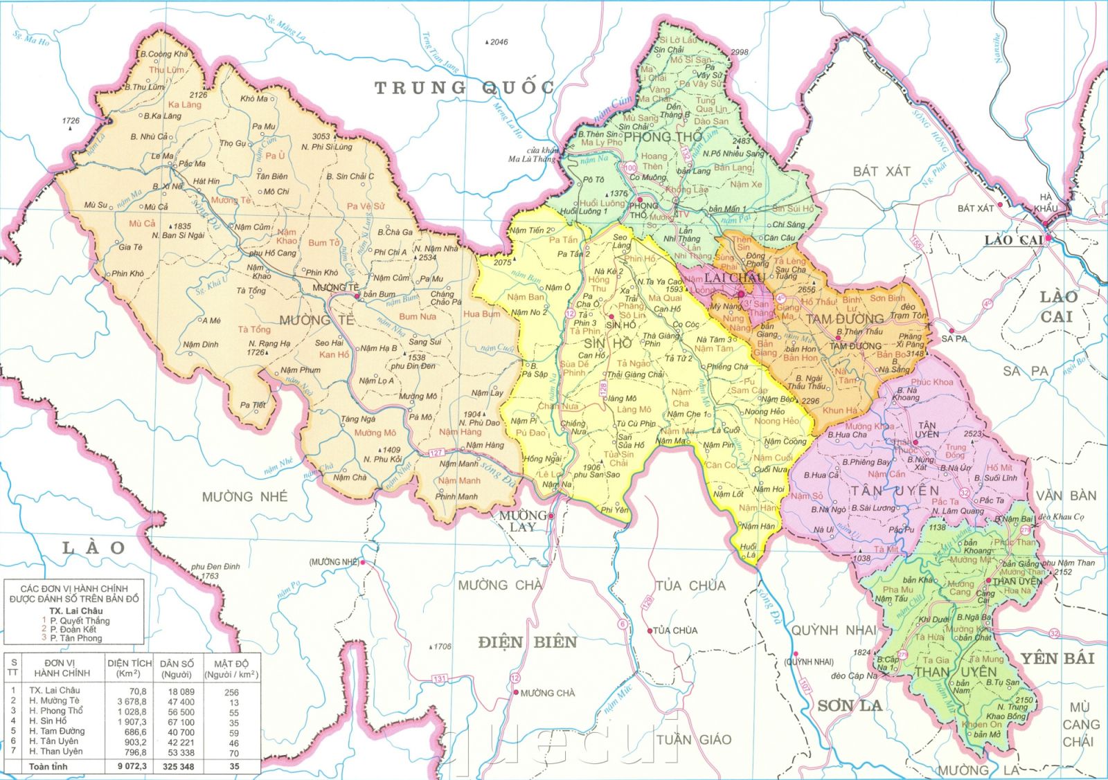 Bản đồ vị trí Lai Châu
