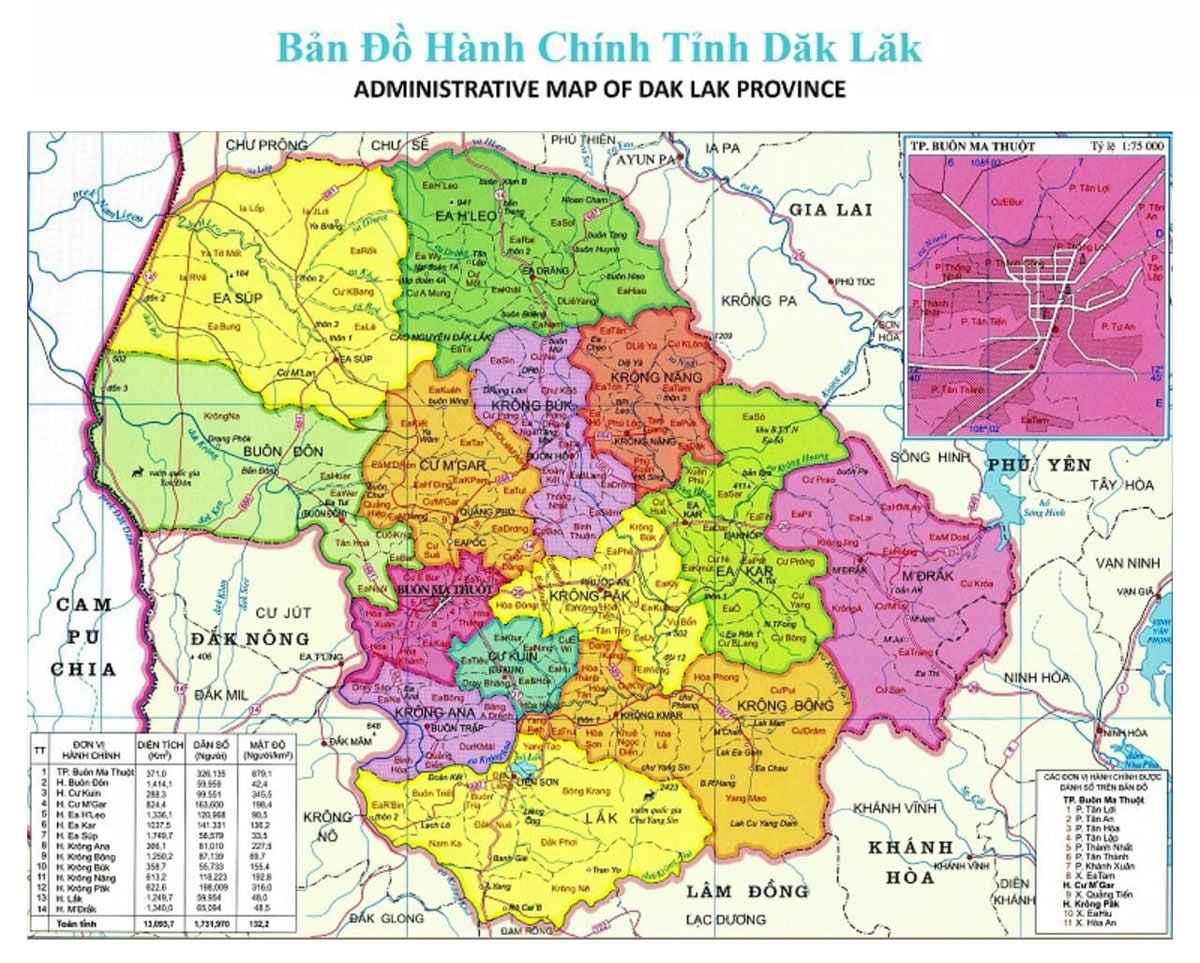 Vị trí địa lý tỉnh Đắk Lắk