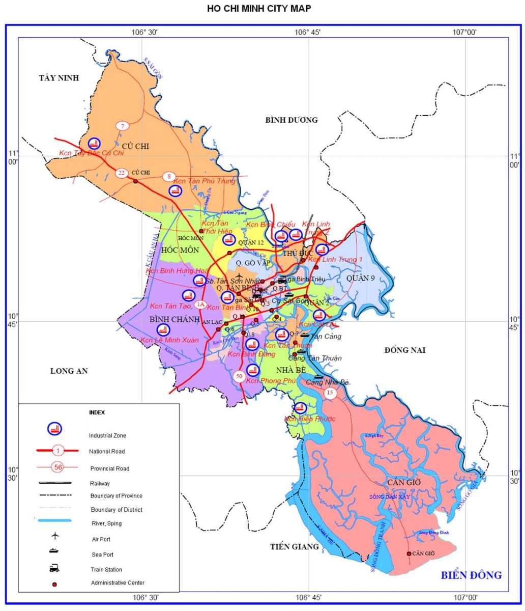 Vị trí địa lý Thành phố Hồ Chí Minh