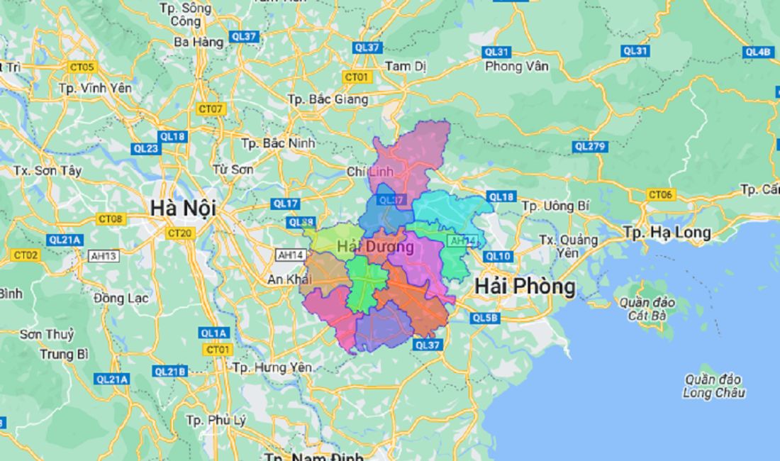 Bản đồ hành chính thành phố Chi Linh