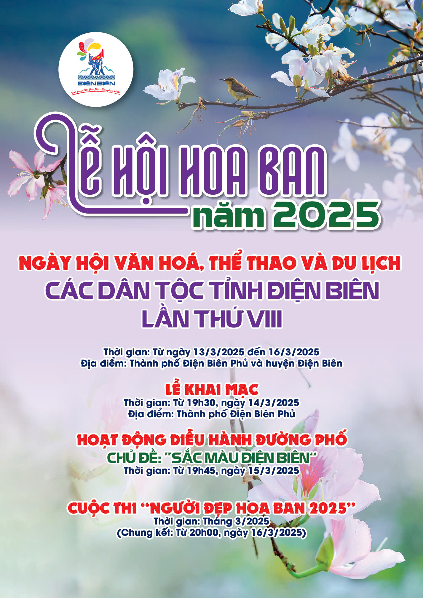 Lễ hội Hoa Ban 2025: Trải nghiệm văn hoá Tây Bắc và sắc hoa ban tinh khôi tại Điện Biên